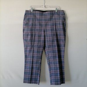 Cato Est. 1946 Womens Multicolor Plaid High Rise Flat Front Capri Pants Size 16